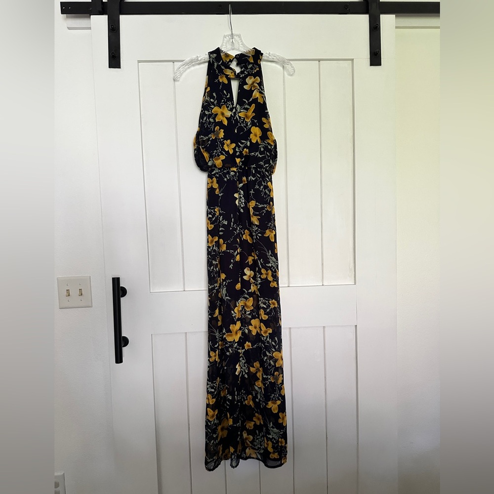 Sienna Sky Black and Yellow Floral Maxi Dress